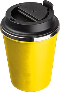 Stainless steel drinking cup 350ml, yellow
