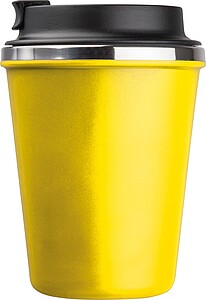 Stainless steel drinking cup 350ml, yellow