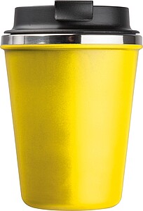 Stainless steel drinking cup 350ml, yellow