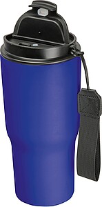 Stainless steel drinking cup, 550ml, blue