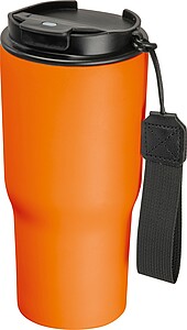 Stainless steel drinking cup, 550ml, orange