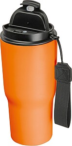 Stainless steel drinking cup, 550ml, orange