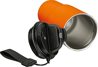 Stainless steel drinking cup, 550ml, orange