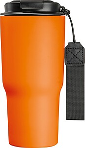 Stainless steel drinking cup, 550ml, orange