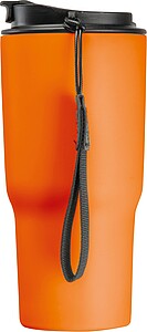Stainless steel drinking cup, 550ml, orange