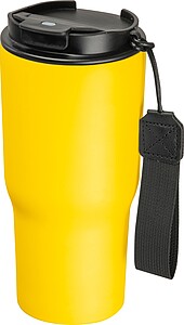 Stainless steel drinking cup, 550ml, yellow