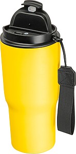 Stainless steel drinking cup, 550ml, yellow