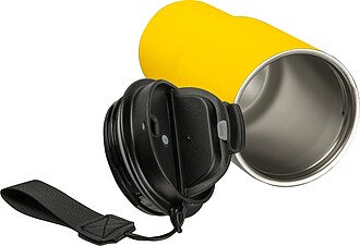 Stainless steel drinking cup, 550ml, yellow