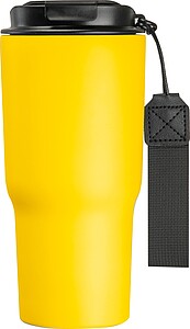 Stainless steel drinking cup, 550ml, yellow