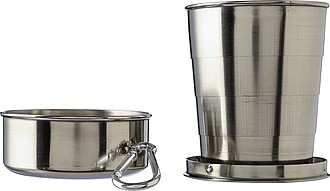 Stainless steel foldable cup Annette, silver