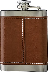 Stainless steel hip flask Cedric, brown