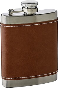 Stainless steel hip flask Cedric, brown
