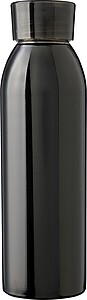 Stainless steel single-walled drinking bottle 650 ml Cindy, black