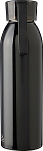 Stainless steel single-walled drinking bottle 650 ml Cindy, black