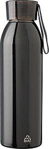 Stainless steel single-walled drinking bottle 650 ml Cindy, black