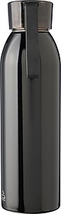 Stainless steel single-walled drinking bottle 650 ml Cindy, black