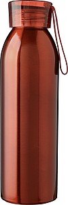 Stainless steel single-walled drinking bottle 650 ml Cindy, red