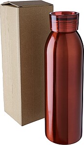 Stainless steel single-walled drinking bottle 650 ml Cindy, red