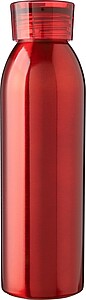 Stainless steel single-walled drinking bottle 650 ml Cindy, red
