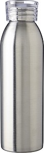 Stainless steel single-walled drinking bottle 650 ml Cindy, silver