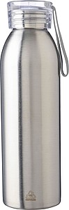 Stainless steel single-walled drinking bottle 650 ml Cindy, silver