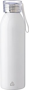 Stainless steel single-walled drinking bottle 650 ml Cindy, white