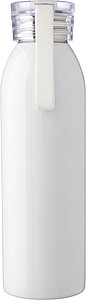 Stainless steel single-walled drinking bottle 650 ml Cindy, white