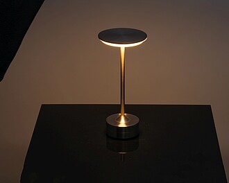 Stainless steel table lamp, grey