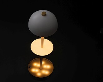 Stainless steel table lamp, white