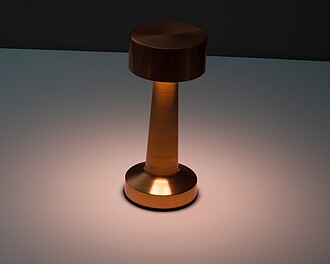 Stainless steel table lamp with rechargeable battery, pink