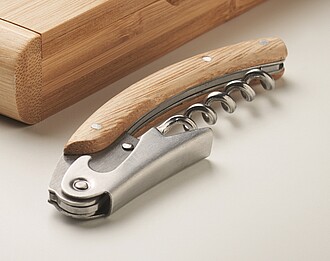 Stainless steel waiters knife, wood