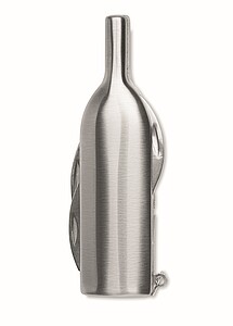 Stainless steel wine bottle shaped pocket knife