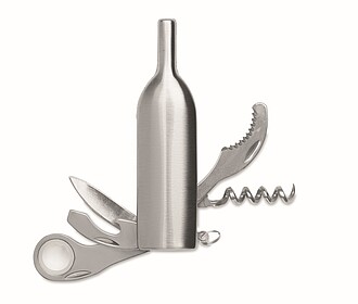 Stainless steel wine bottle shaped pocket knife