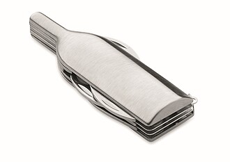 Stainless steel wine bottle shaped pocket knife