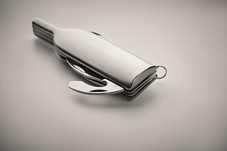 Stainless steel wine bottle shaped pocket knife