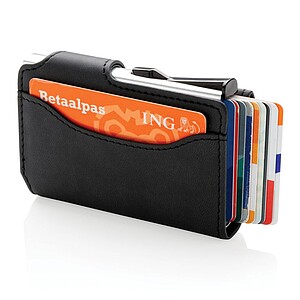 Standard aluminium RFID cardholder with PU wallet,black