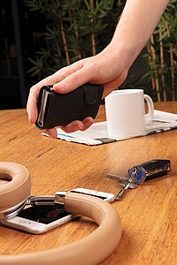 Standard aluminium RFID cardholder with PU wallet,black