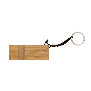 Standkey bamboo keychain phone stand, brown