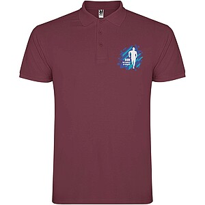 Star short sleeve mens polo, berry red