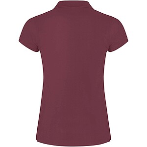 Star short sleeve womens polo, berry red
