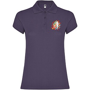 Star short sleeve womens polo, lilac