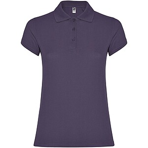 Star short sleeve womens polo, lilac