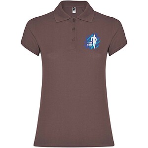 Star short sleeve womens polo, pale red