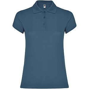 Star short sleeve womens polo, storm blue