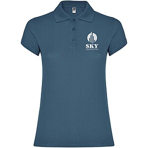 Star short sleeve womens polo, storm blue