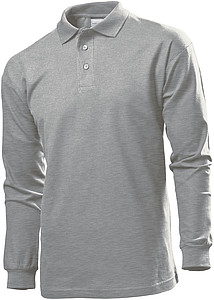Stedman Polo Long Sleeve, grey heather, L