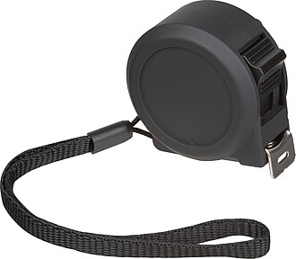 Steel tape measure with plastic housing 3m, black