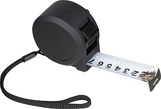 Steel tape measure with plastic housing 5m, black