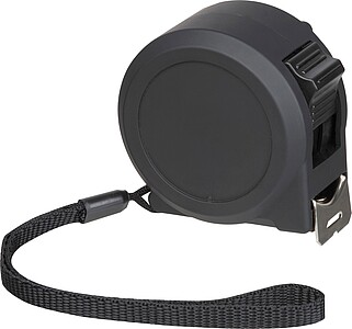 Steel tape measure with plastic housing 5m, black