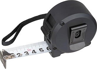 Steel tape measure with plastic housing 5m, black